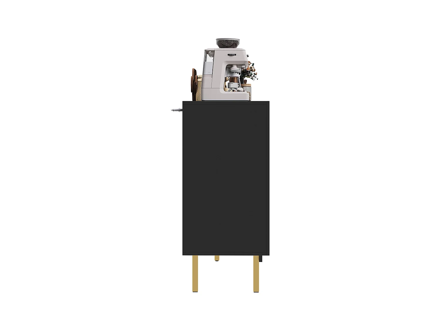 Niedriges Sideboard - 140 x 38,5 x 82,5 cm - Aufbewahrungsmöbel - mit 2 Türen - MDF - schwarz