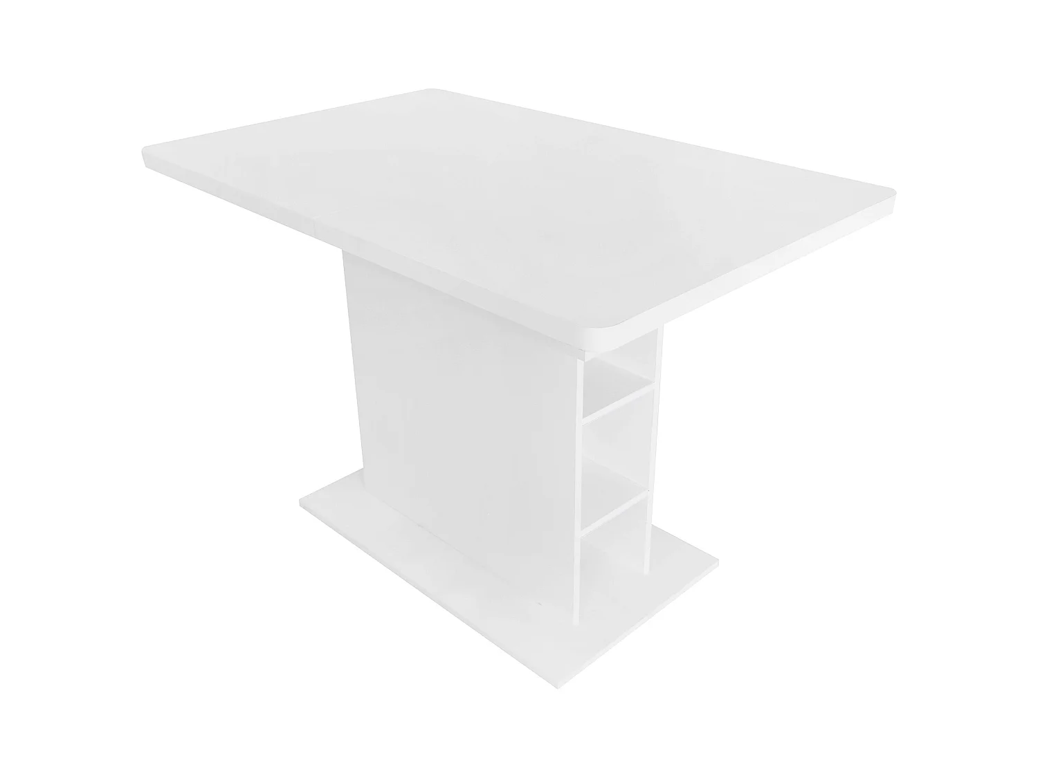 Table à manger extensible 4-6 personnes 130x70cm en Panneau de particule avec rangement, blanc