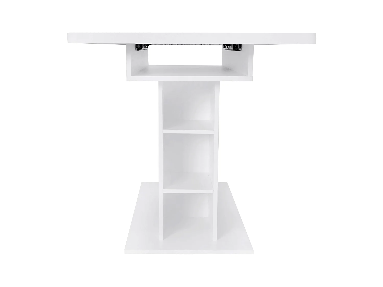 Mesa de comedor extensible para 4-6 personas 130x70cm en tablero de partículas con almacenaje, color blanco