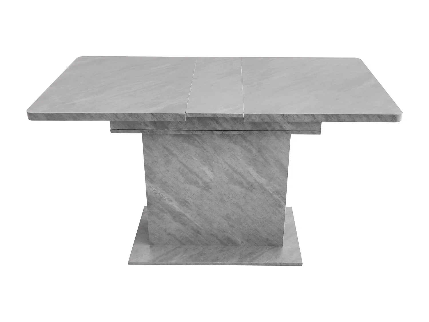 Table à manger extensible 4-6 personnes 130x70cm en Panneau de particule avec rangement, placage marbre gris