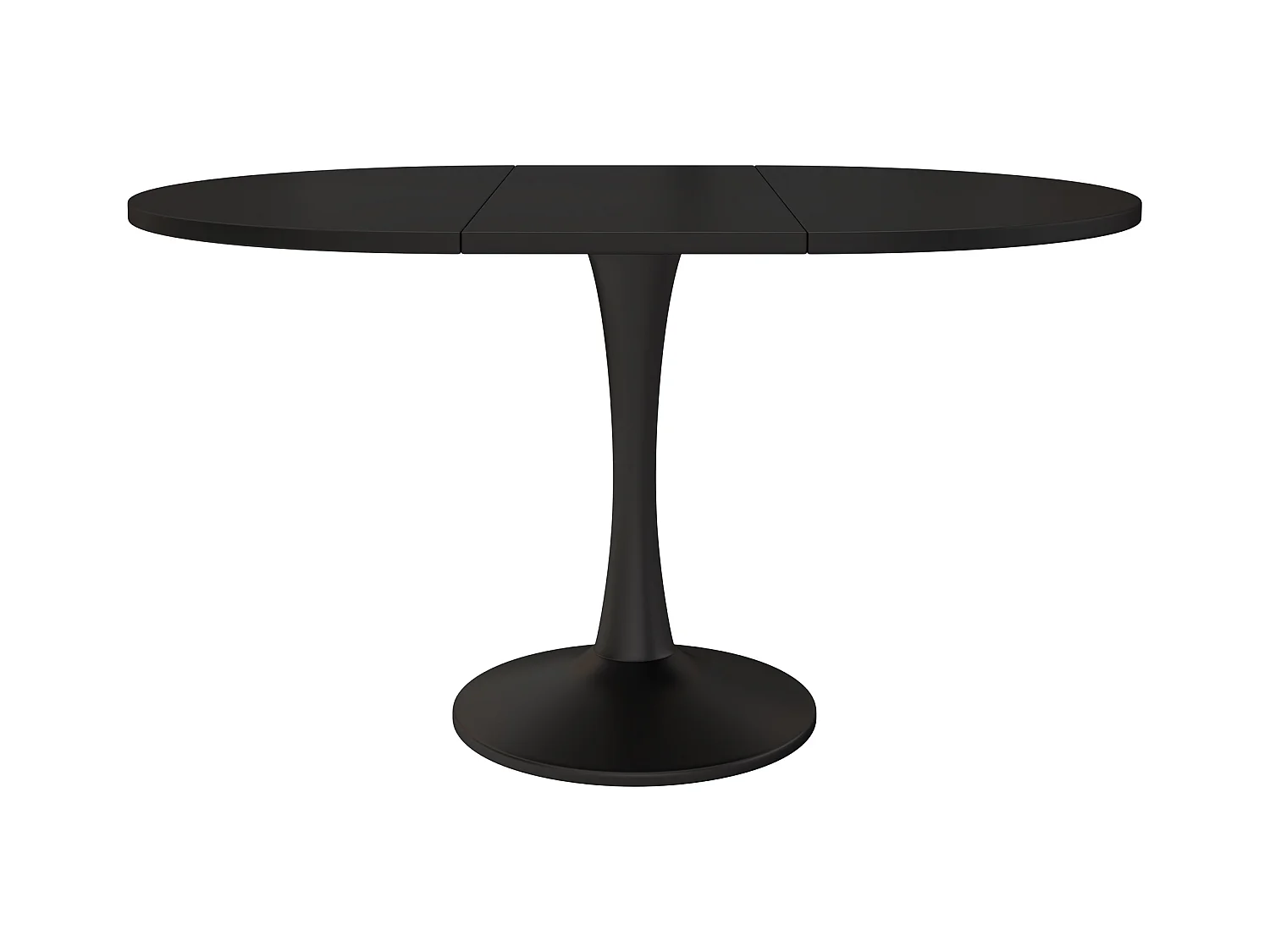 Table à manger extensible ovale 4-6 personnes 140x100cm en MDF avec Pied central, noir