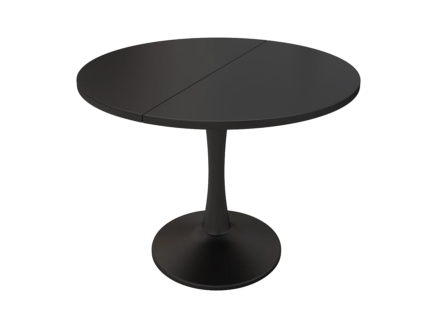Table à manger extensible ovale 4-6 personnes 140x100cm en MDF avec Pied central, noir