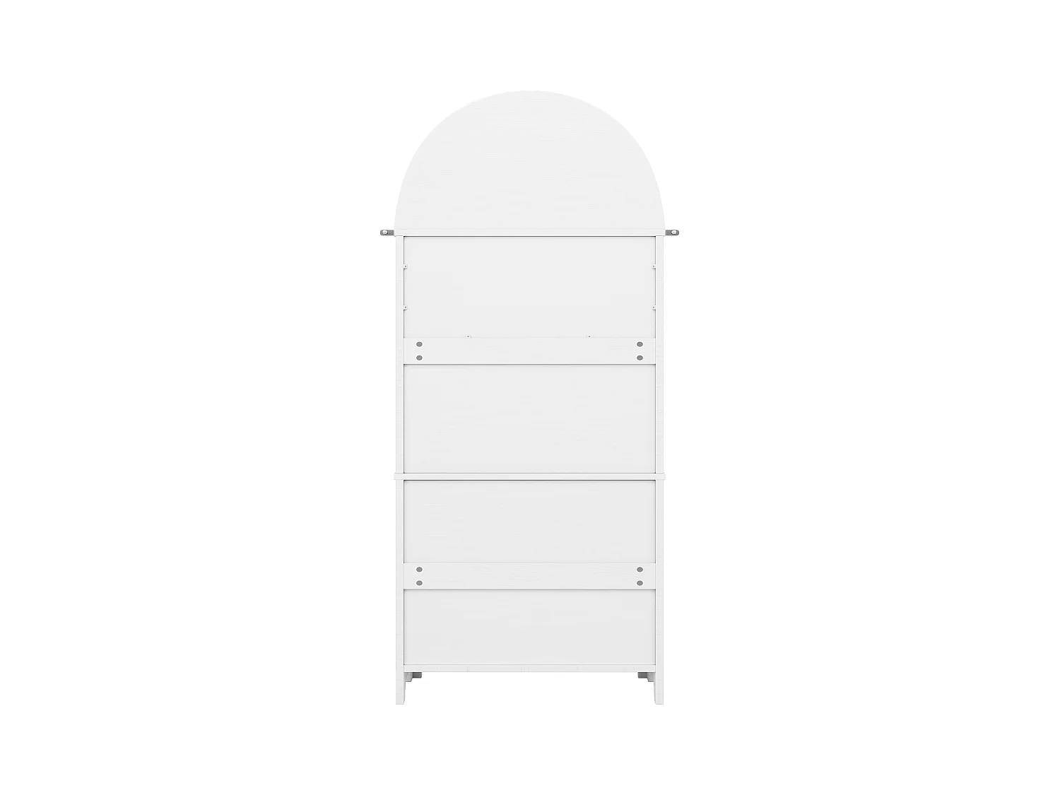 Buffet haute de rangement - 70 x 35 x 180 cm - en arc avec 3 tiroirs et 2 portes - MDF - blanc