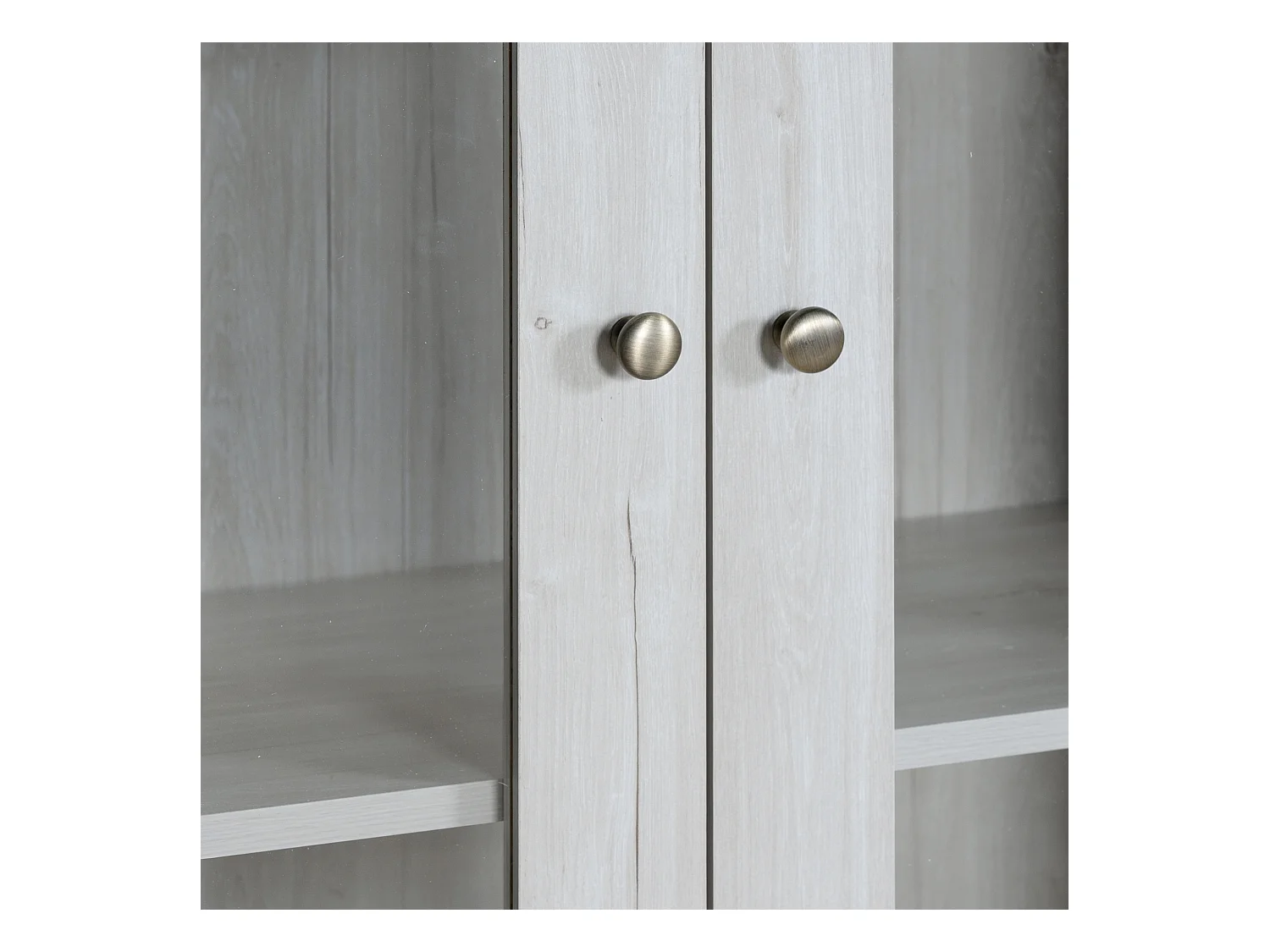 Aparador alto moderno - 80 x 34 x 171 cm - con 4 puertas - almacenaje - aglomerado - natural claro