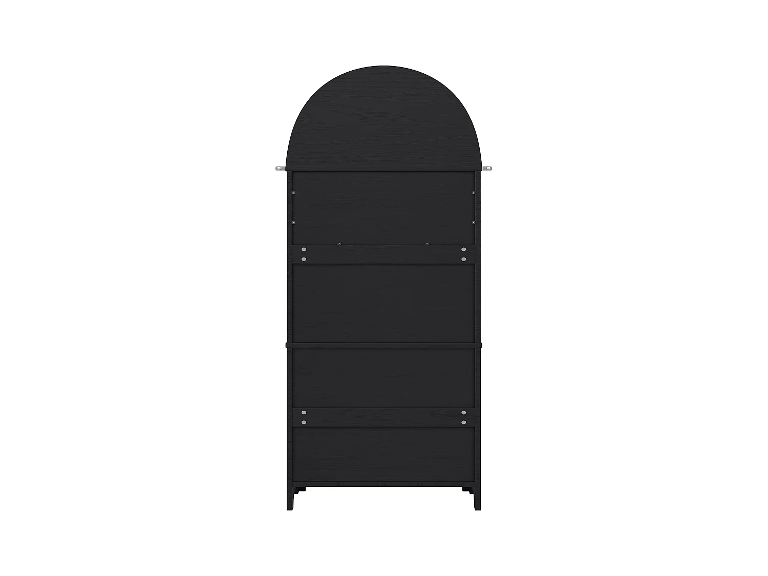 Buffet haute de rangement - 70 x 35 x 180 cm - en arc avec 3 tiroirs et 2 portes - MDF - noir
