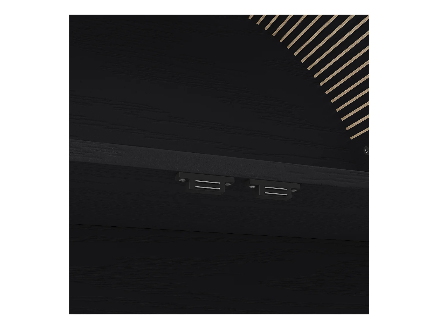 Buffet haute de rangement - 70 x 35 x 180 cm - en arc avec 3 tiroirs et 2 portes - MDF - noir