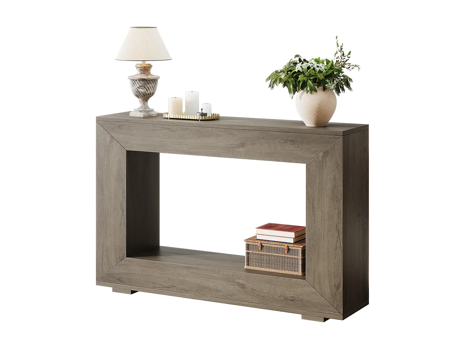 Table Console d'Entrée, 120 x 30 x 83.5cm, Table d'Appoint pour Couloir, Gris