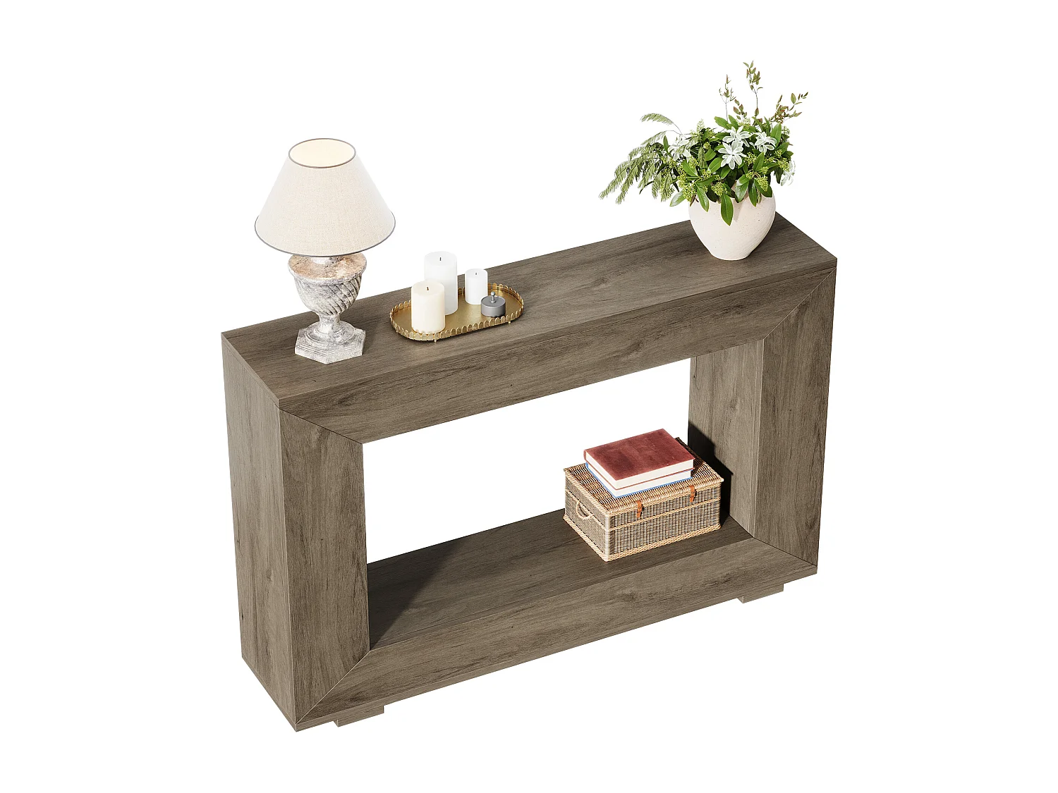 Table Console d'Entrée, 120 x 30 x 83.5cm, Table d'Appoint pour Couloir, Gris