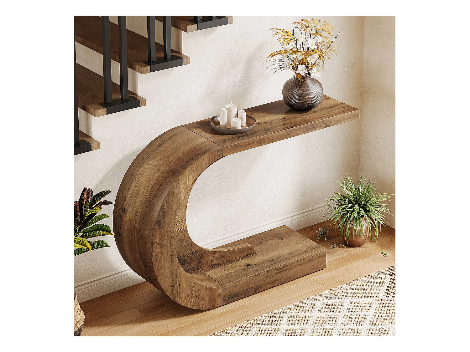 Stolik konsolowy, stolik boczny w stylu vintage, 110 x 35 x 75 cm, konsola do przedpokoju