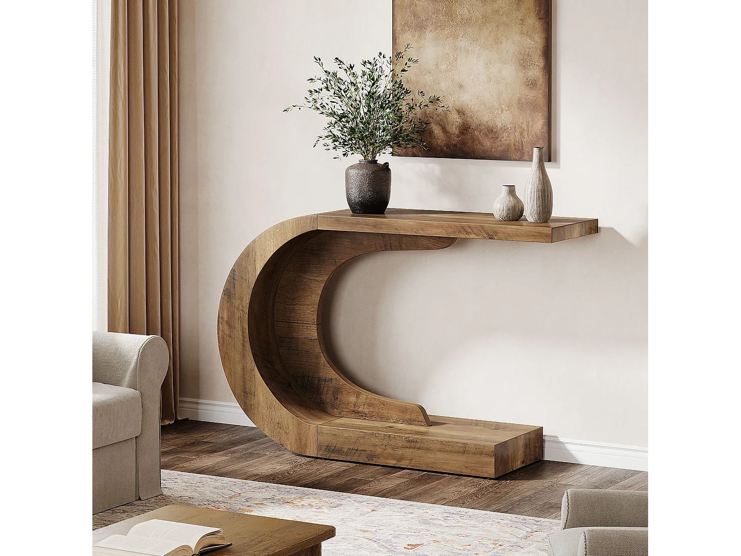 Stolik konsolowy, stolik boczny w stylu vintage, 110 x 35 x 75 cm, konsola do przedpokoju