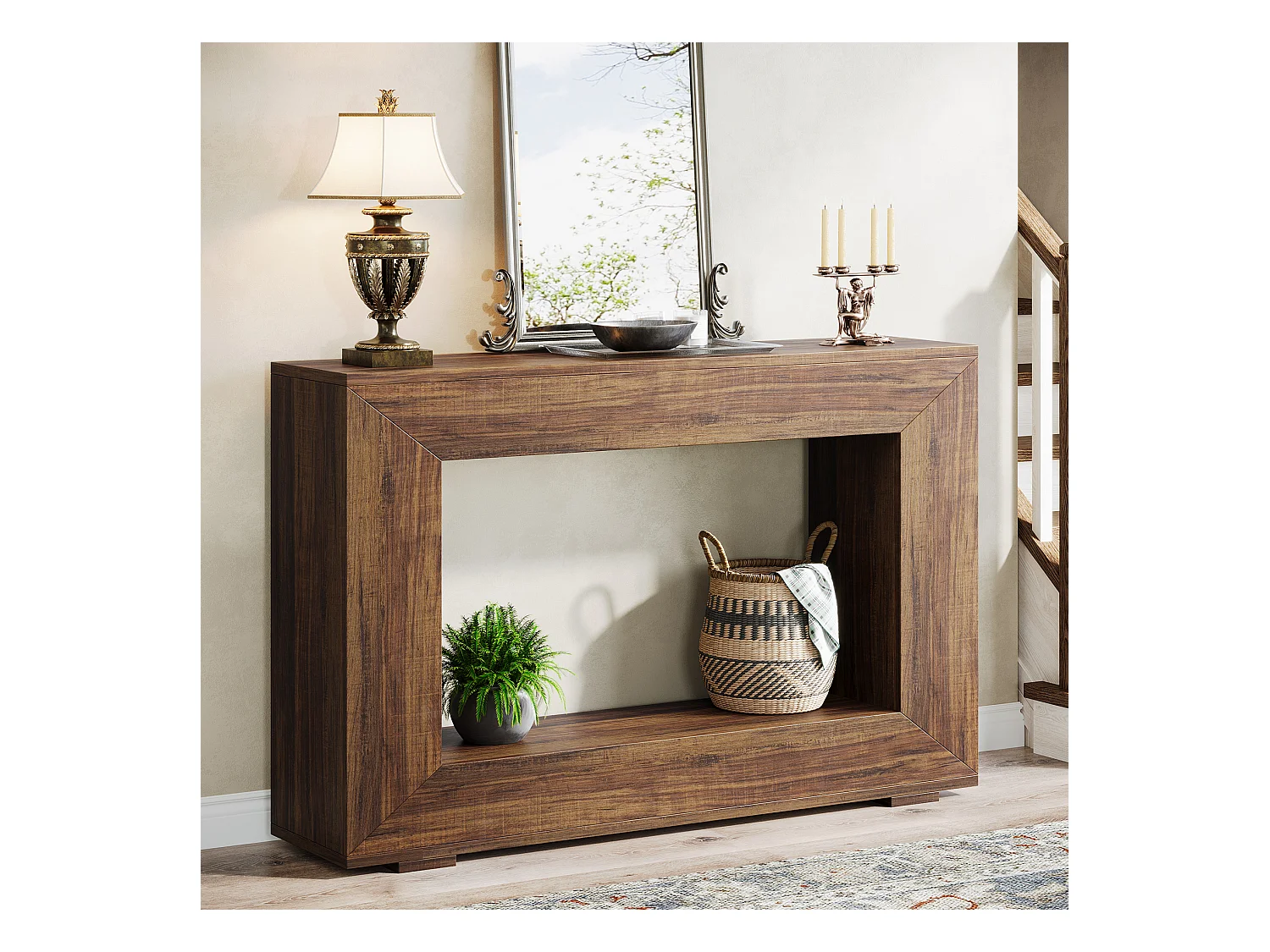 Table Console d'Entrée, 120 x 30 x 83.5cm, Table d'Appoint, Marron Rustique