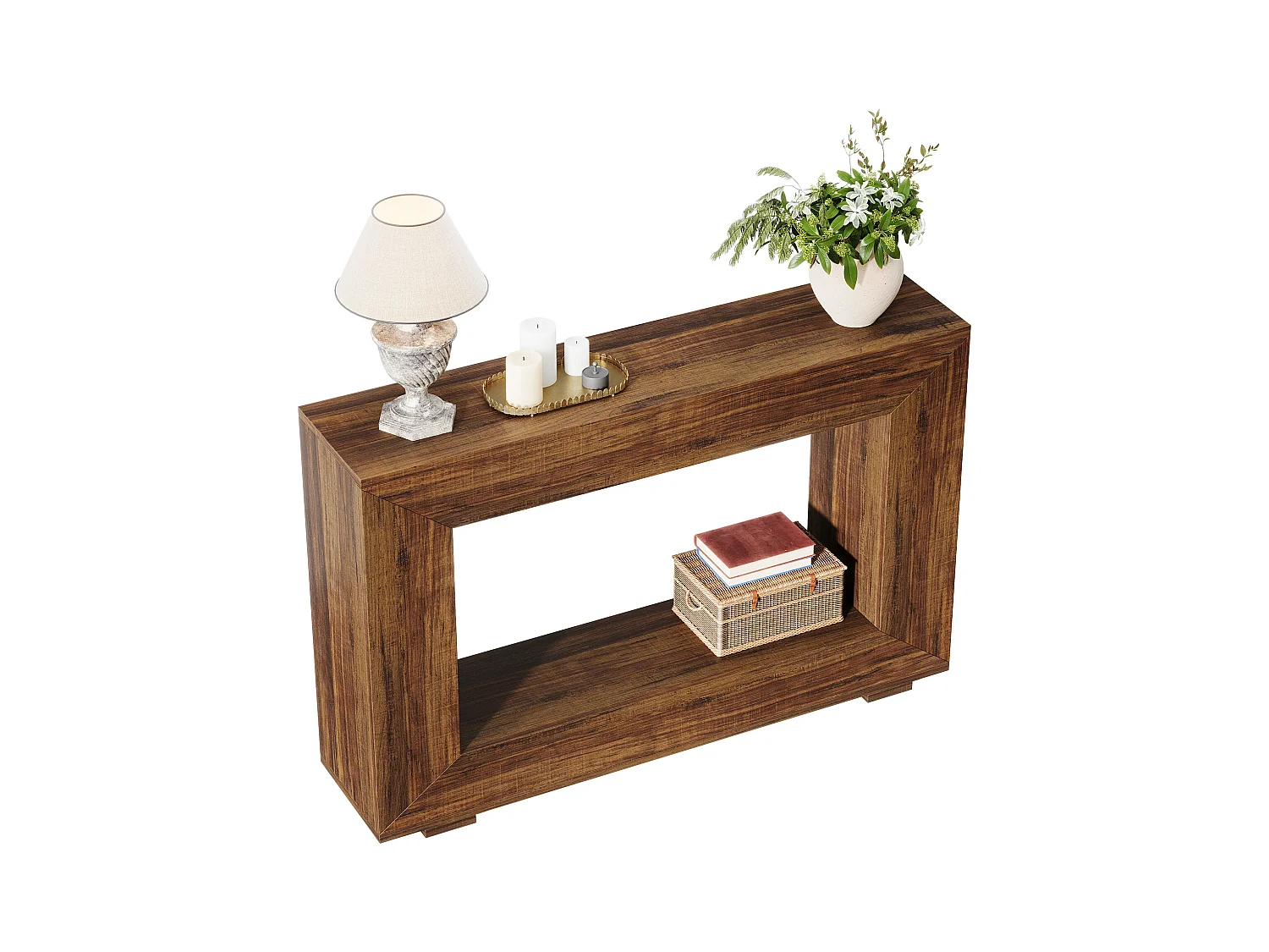 Table Console d'Entrée, 120 x 30 x 83.5cm, Table d'Appoint, Marron Rustique