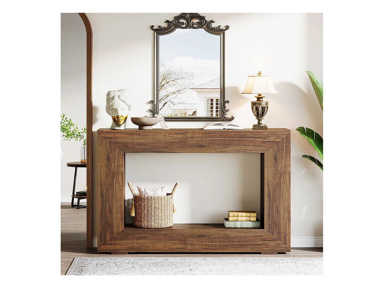 Table Console d'Entrée, 120 x 30 x 83.5cm, Table d'Appoint, Marron Rustique