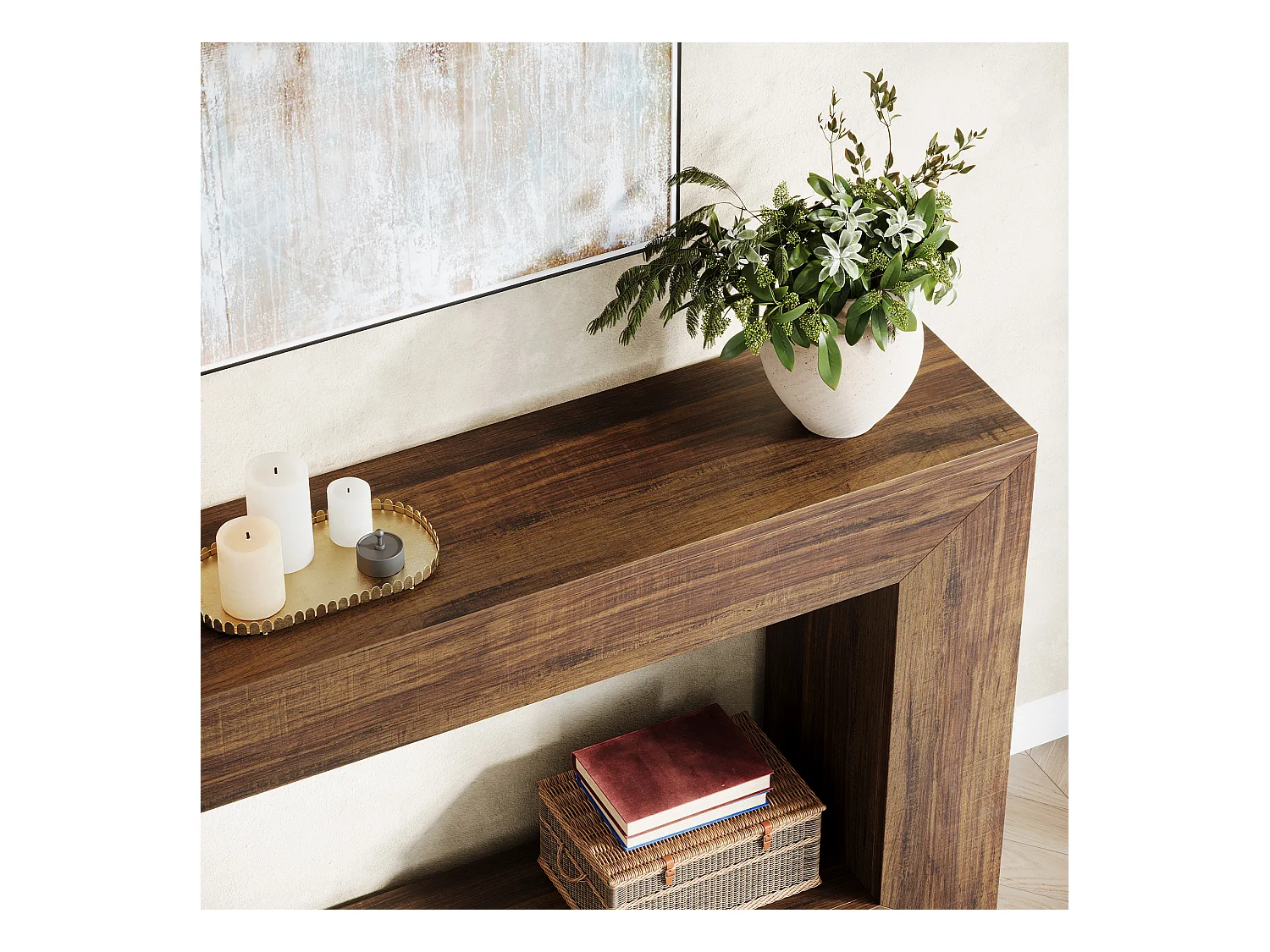 Table Console d'Entrée, 120 x 30 x 83.5cm, Table d'Appoint, Marron Rustique