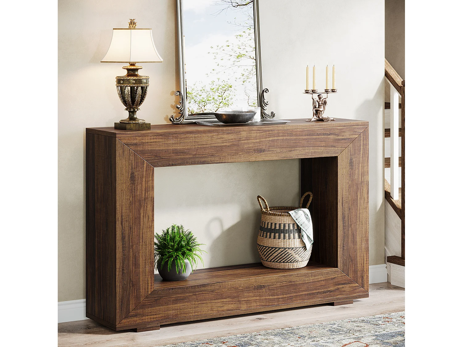 Table Console d'Entrée, 120 x 30 x 83.5cm, Table d'Appoint, Marron Rustique