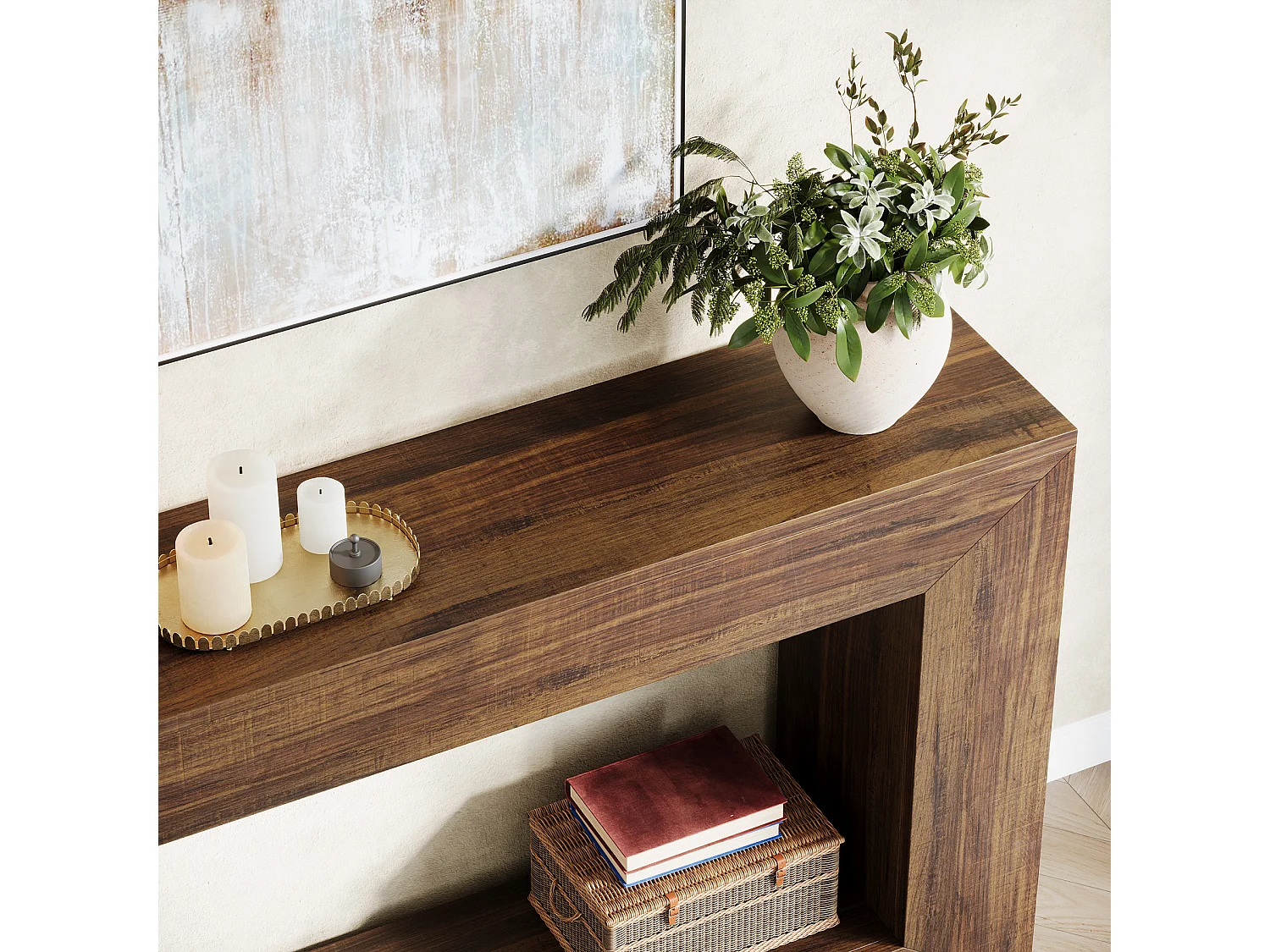 Table Console d'Entrée, 120 x 30 x 83.5cm, Table d'Appoint, Marron Rustique