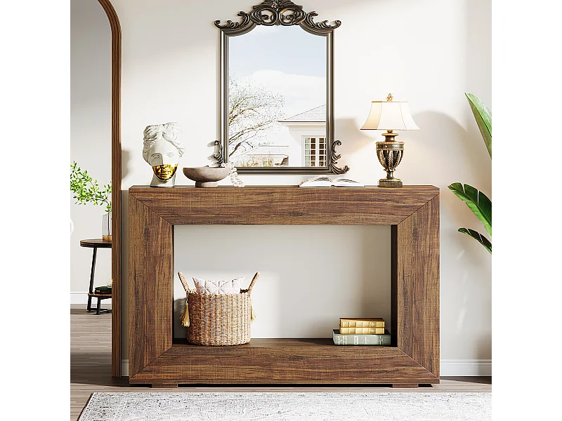 Table Console d'Entrée, 120 x 30 x 83.5cm, Table d'Appoint, Marron Rustique