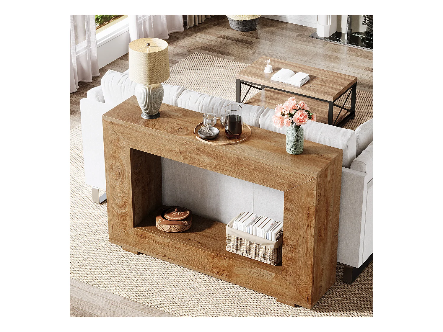 Table Console, Table d'entrée, 120x30x83.5cm, Table d'appoint, Table de Couloir
