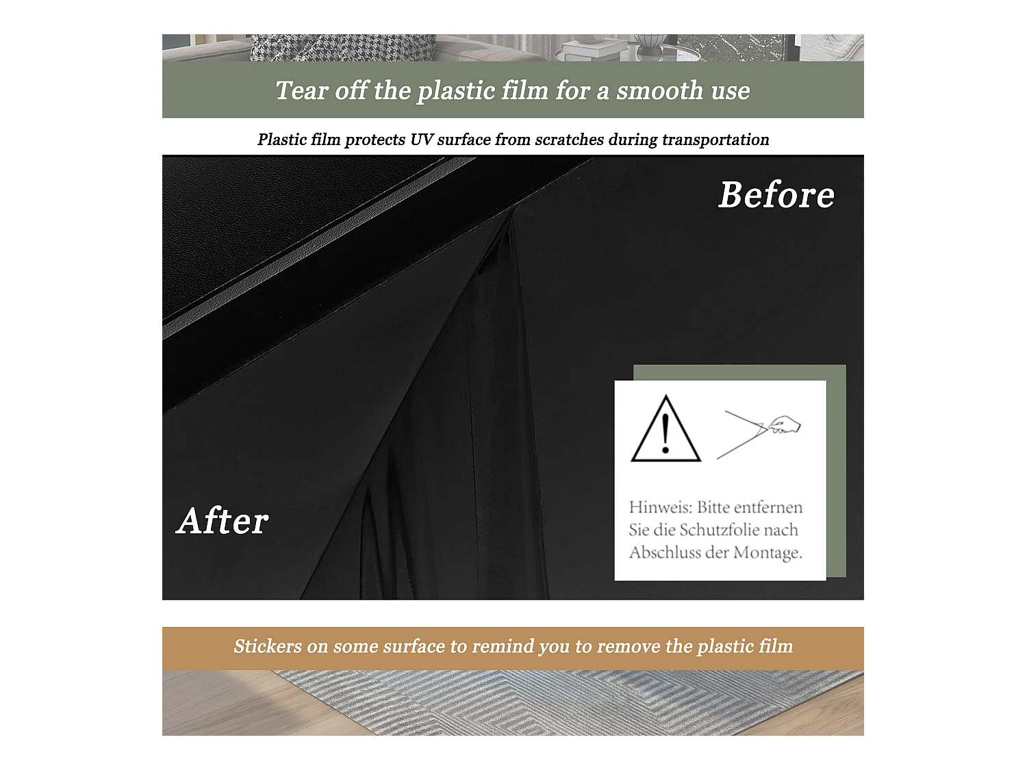 Tavolino quadrato - 70 x 70 x 36 cm - con LED a 16 colori - truciolato - nero