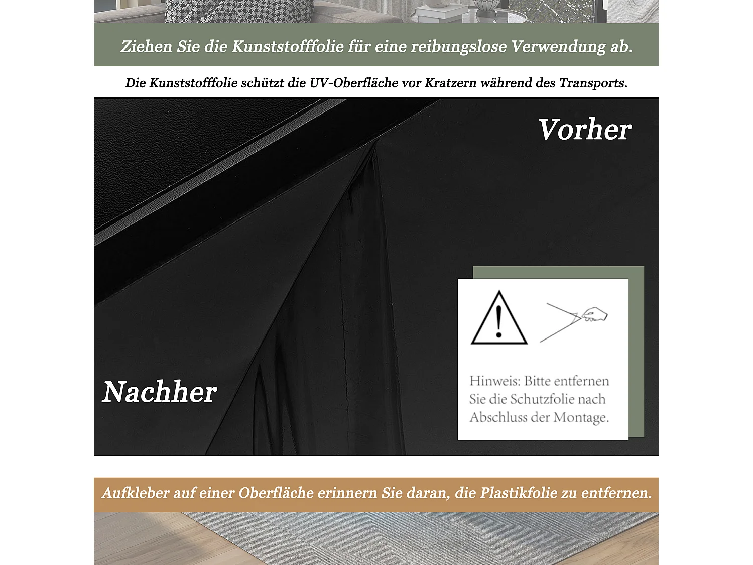 Quadratischer Couchtisch - 70 x 70 x 36 cm - mit 16-Farben-LEDs - Spanplatte - schwarz