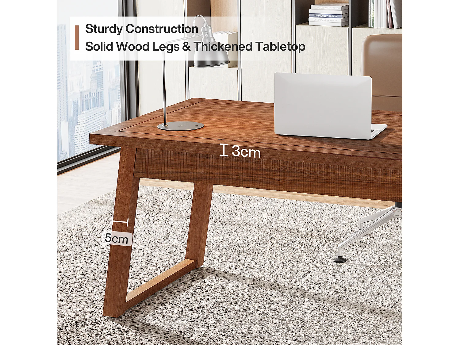 Scrivania per ufficio: scrivania per computer da 140 cm con cassetto