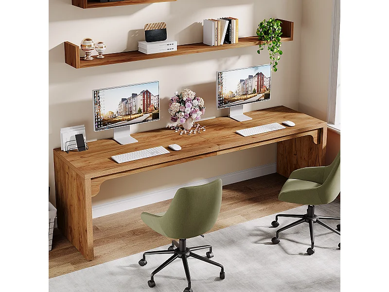 180 cm lang computerbureau, extra lang houten bureau voor werkstation