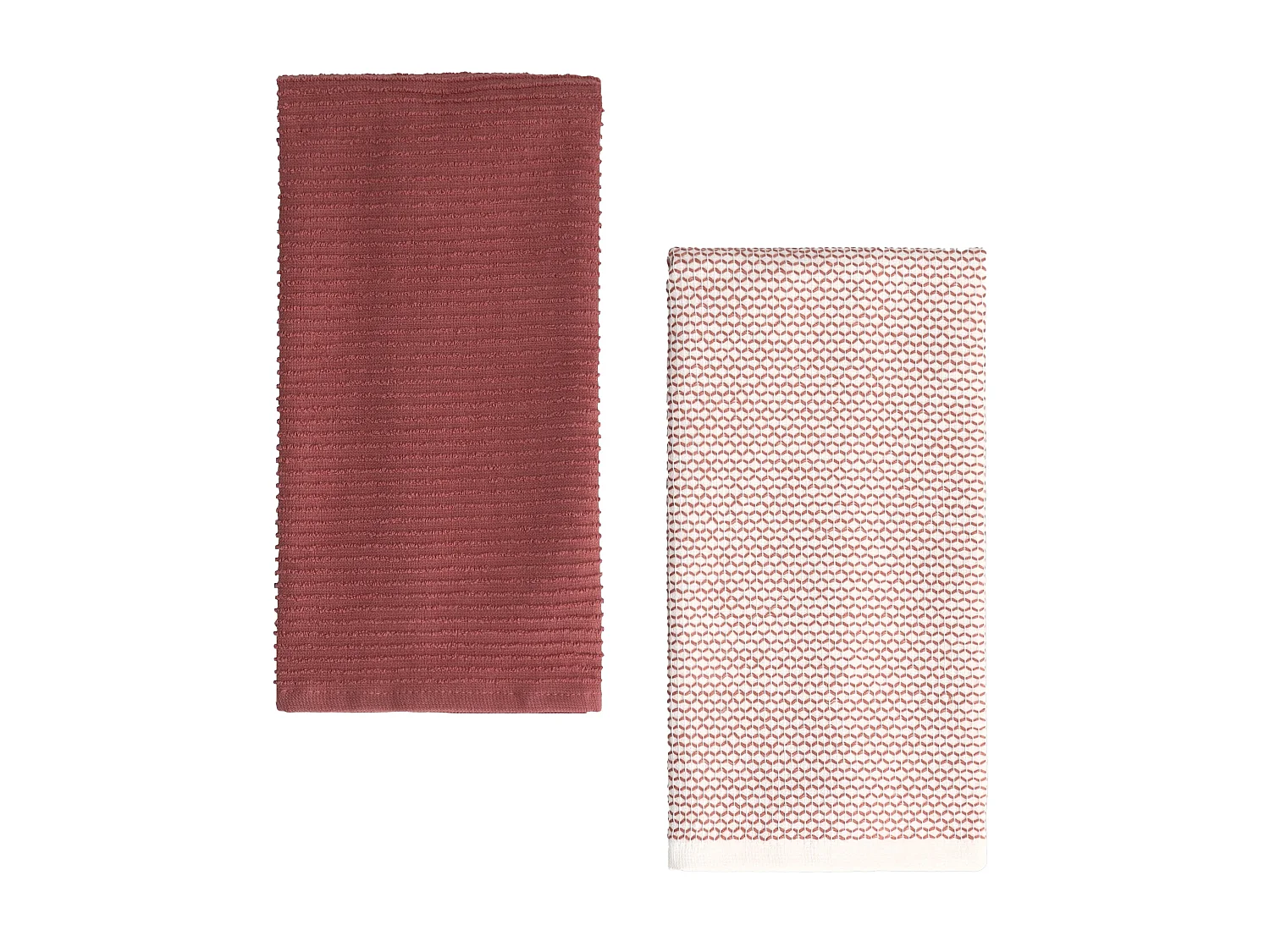 Set de torchons de cuisine Charm, rose foncé, coton, 40x60 cm