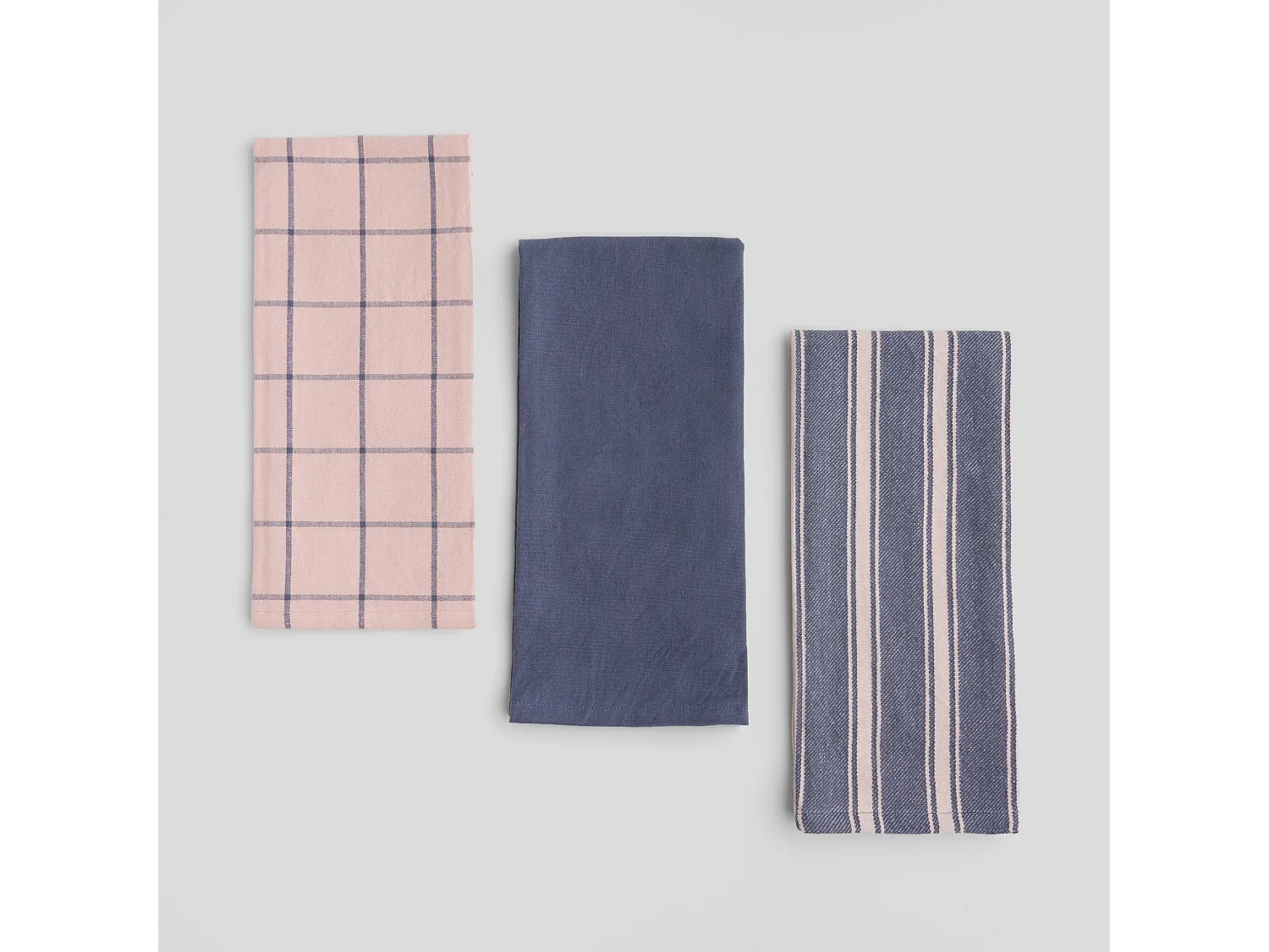 Geschirrtuch-Set Trio mittelrosa 40 x 60