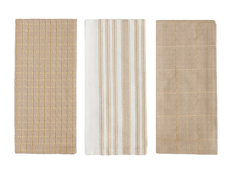 Ensemble De Torchons Trini Beige Foncé 40 x 60