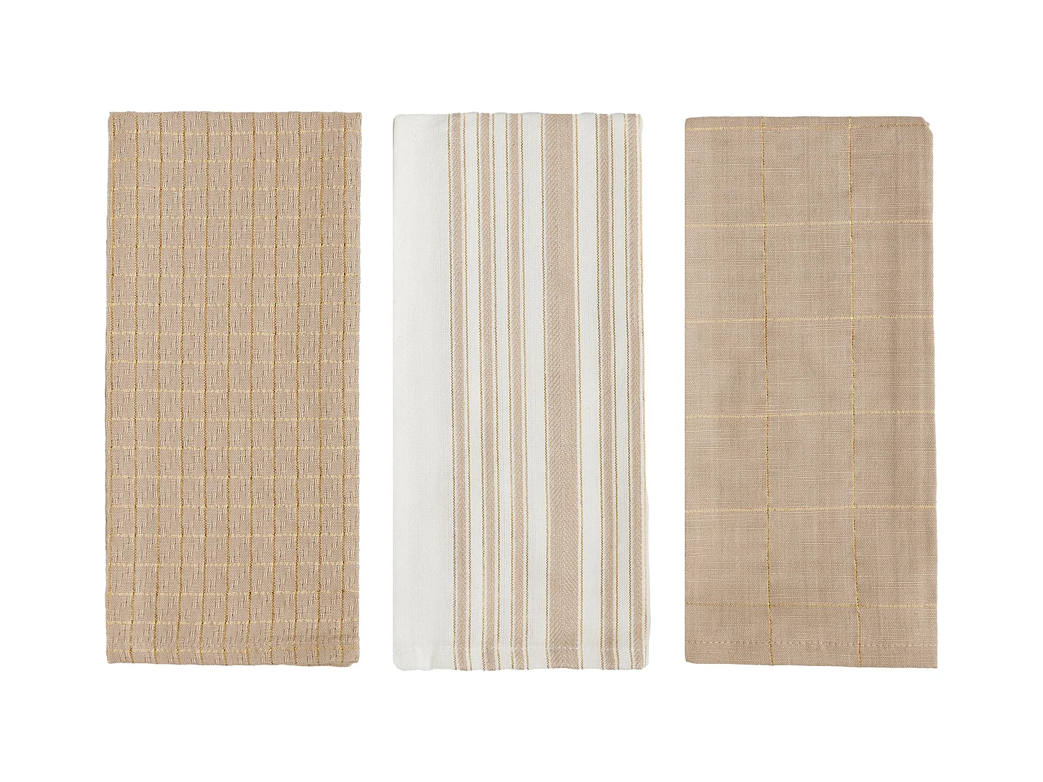 Ensemble De Torchons Trini Beige Foncé 40 x 60