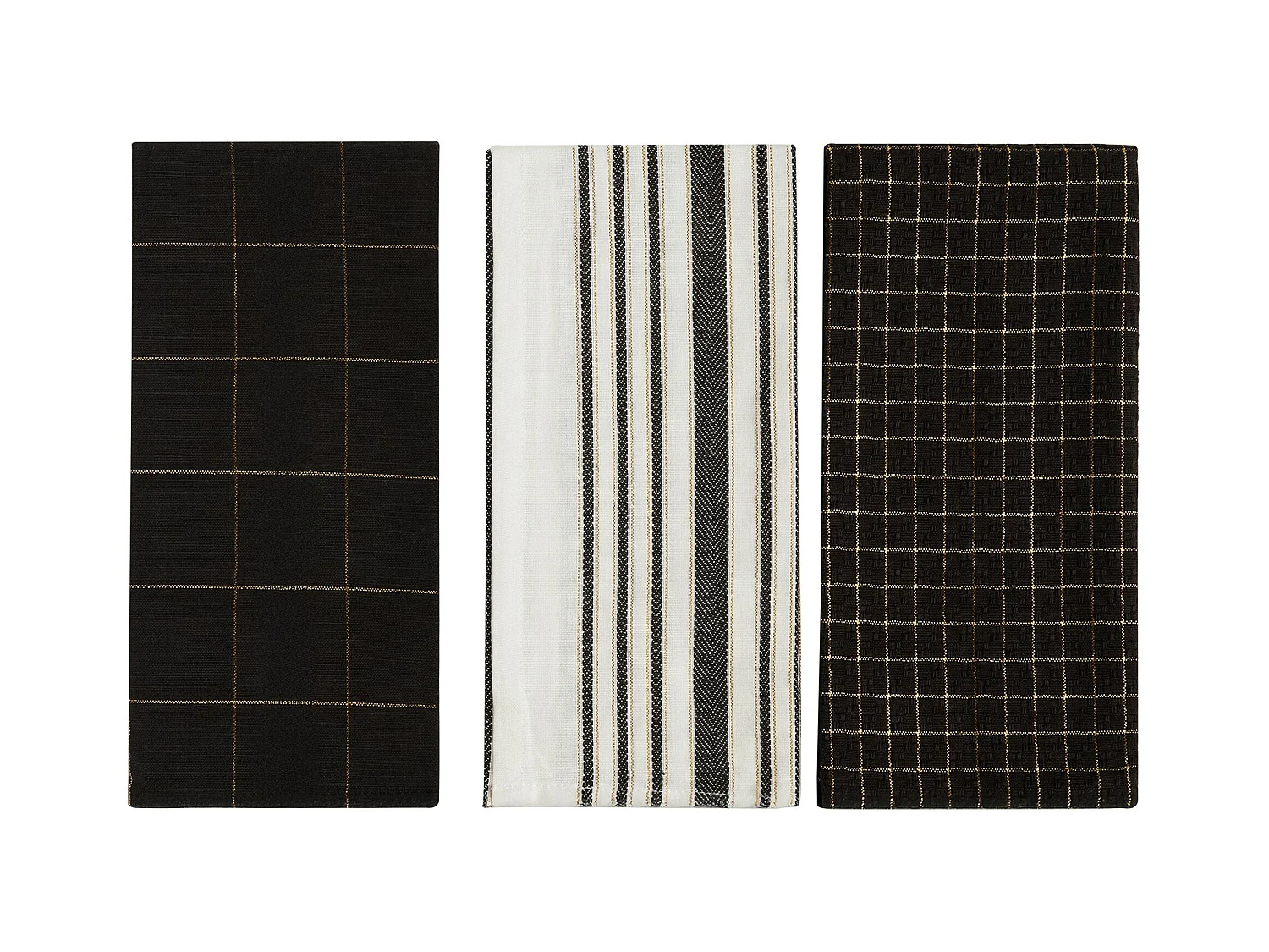 Ensemble De Torchons Trini Noir Moyen 40x60