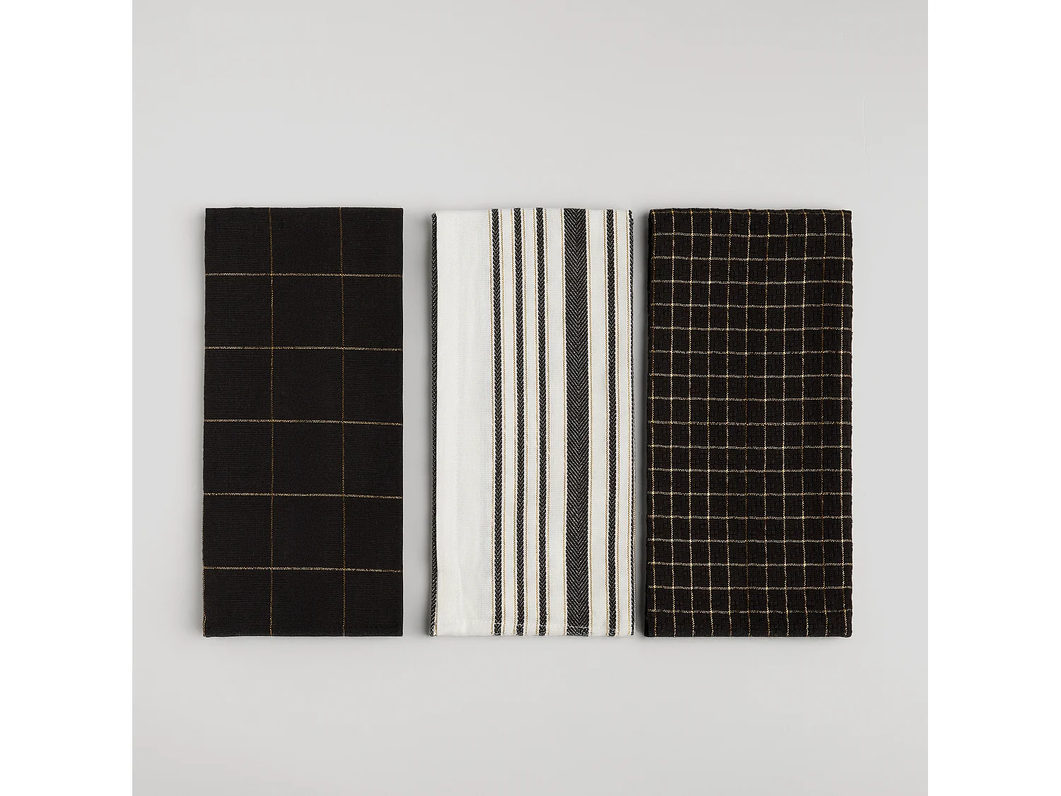 Ensemble De Torchons Trini Noir Moyen 40x60