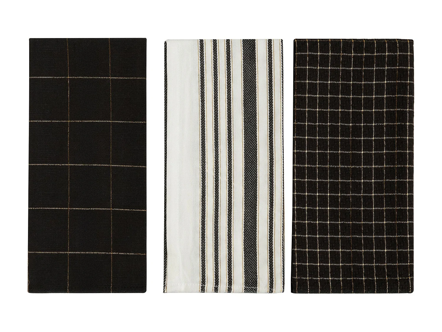 Ensemble De Torchons Trini Noir Moyen 40x60