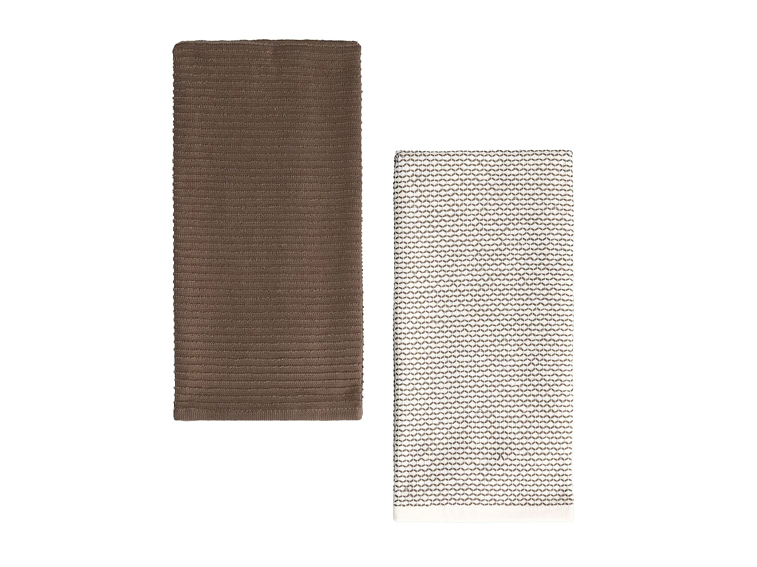 Set de torchons de cuisine Charm beige foncé coton 40 x 60