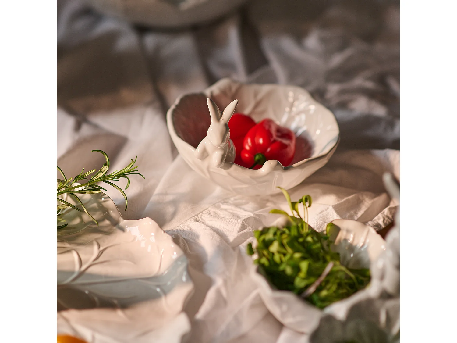 Weiße Porzellanschale Whitebunny - Osterdeko