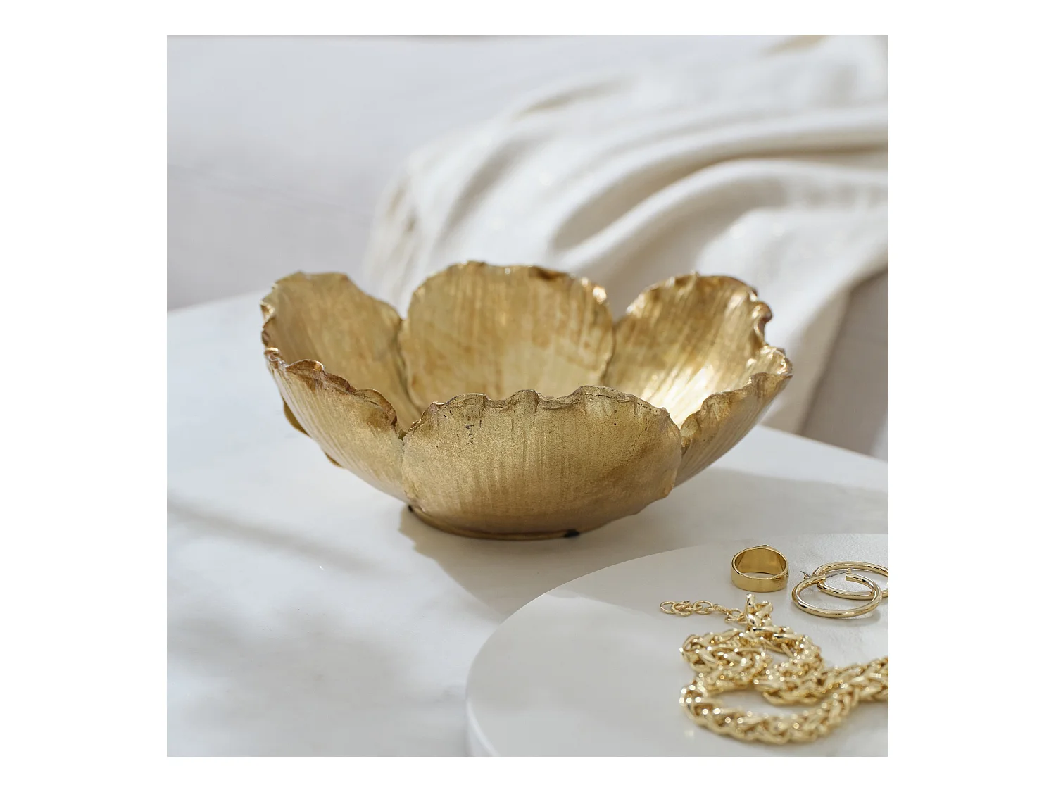 Dekorative Schale Celia mittleres Gold 9.5 x 24.5