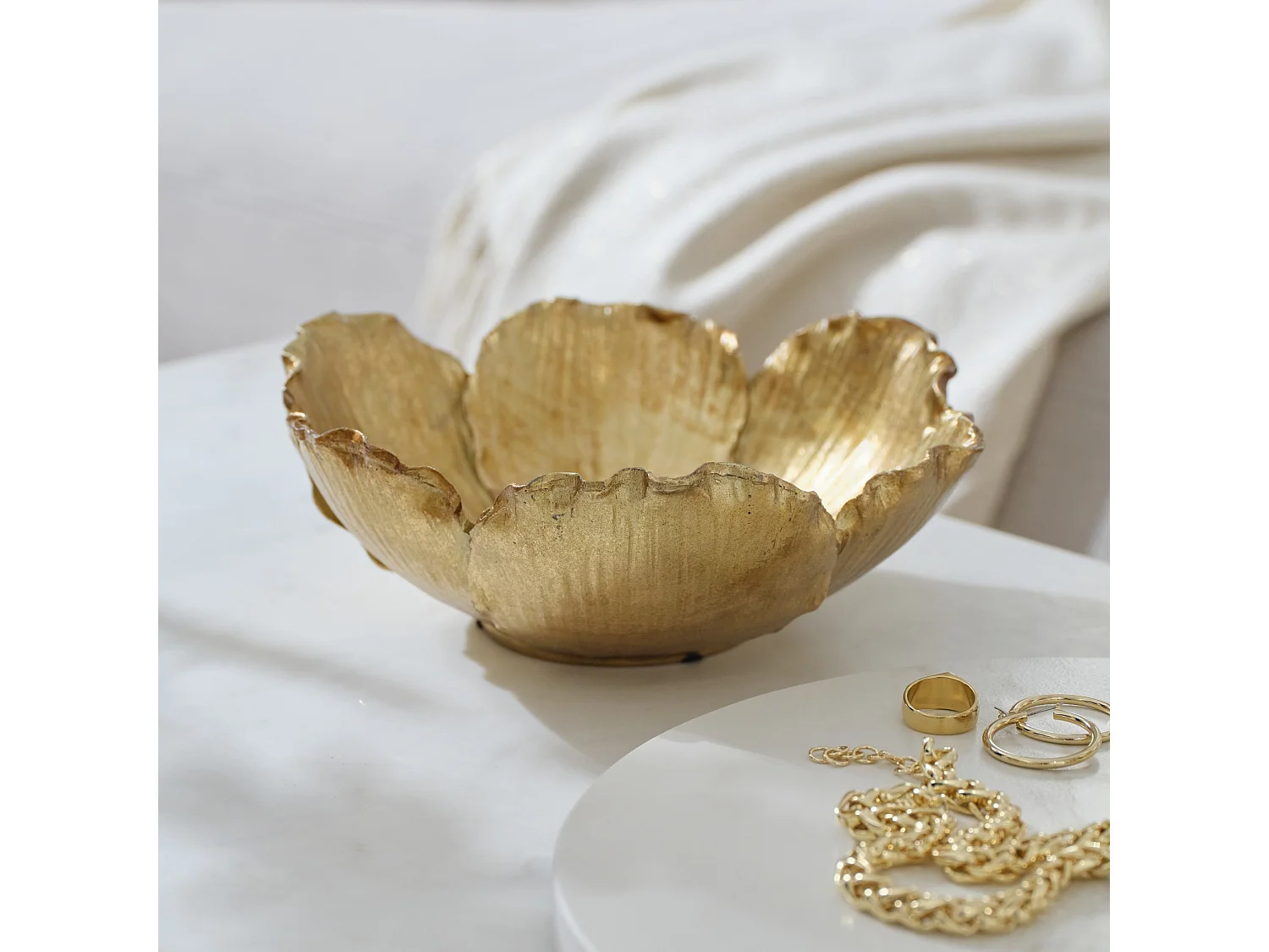 Dekorative Schale Celia mittleres Gold 9.5 x 24.5