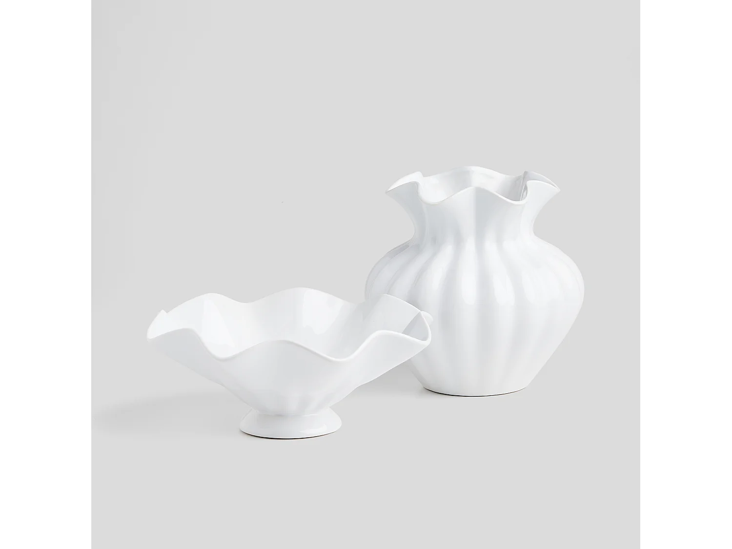 Dekorative Schale Valeria mittelweiß 13 x 33,5