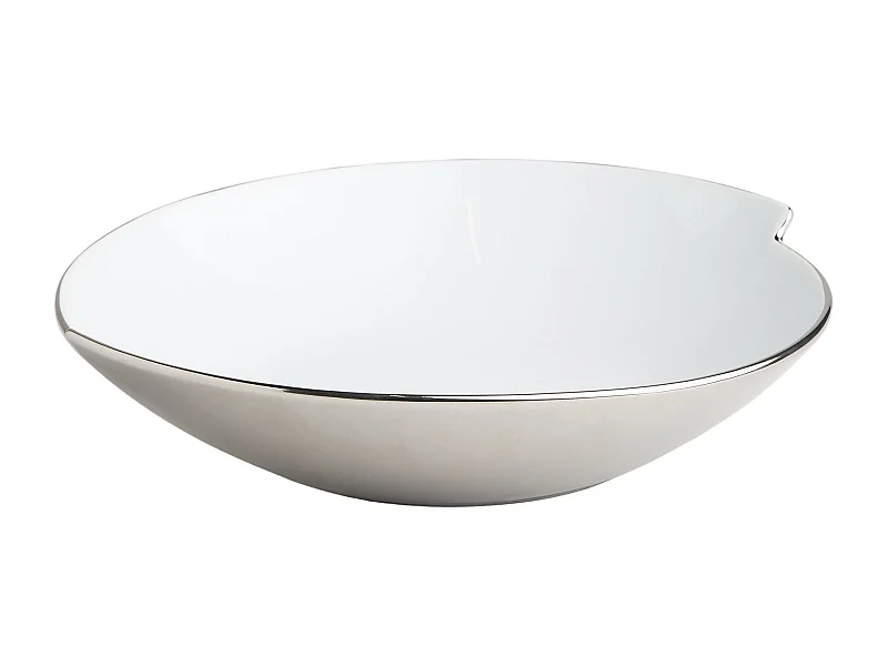 Dekorative Schale Smart owal aus Steingut, Weiß