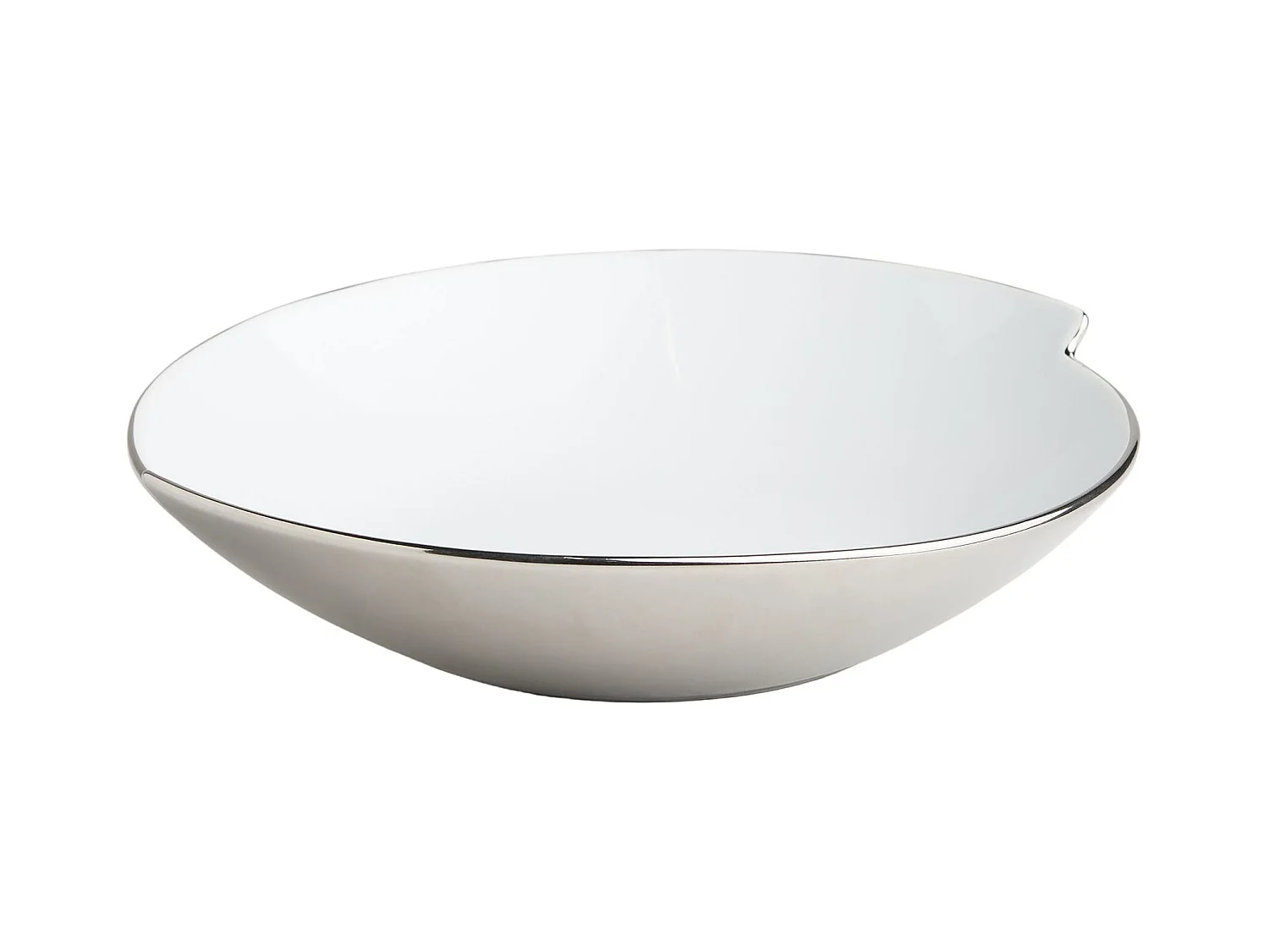 Dekorative Schale Smart owal aus Steingut, Weiß