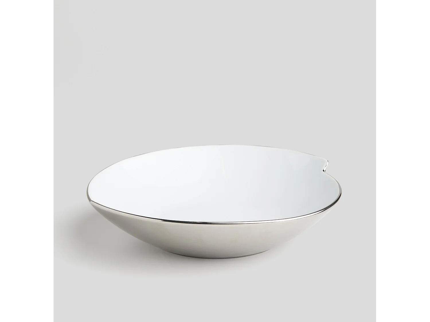 Dekorative Schale Smart owal aus Steingut, Weiß