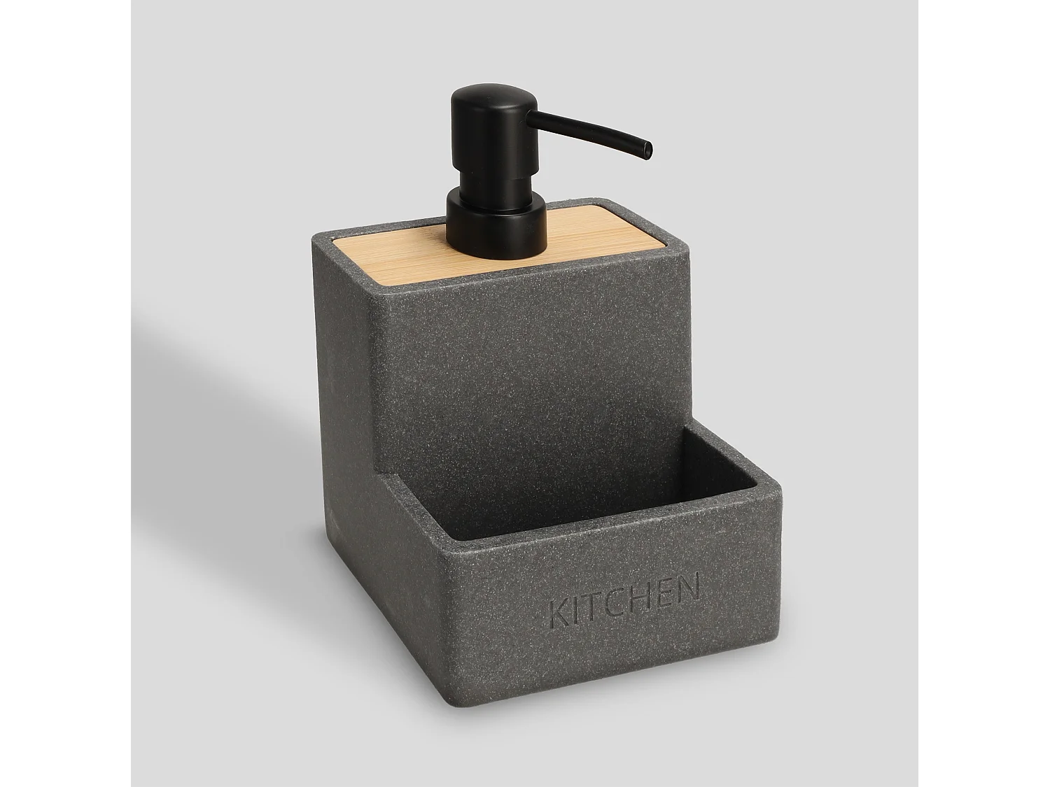 Distributeur Avec Support Pour Éponge Mikros Gris Foncé 15 x 11.5 x 9.5