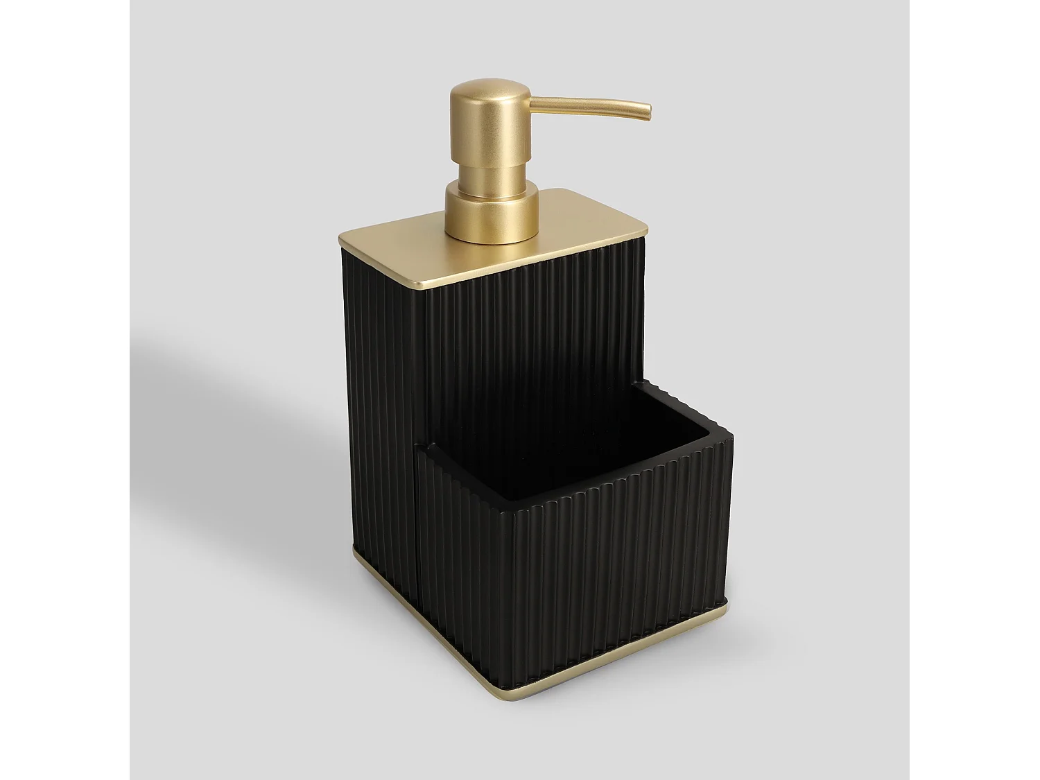 Distributeur Avec Support Pour Éponge Emani Noir Moyen 17.8 x 10.5 x 9.5