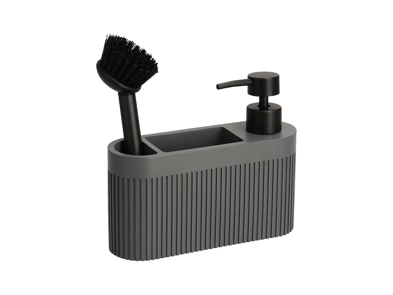 Distributeur Avec Support Pour Éponge Et Brosse Carbone Gris Foncé 15 x 6 x 17