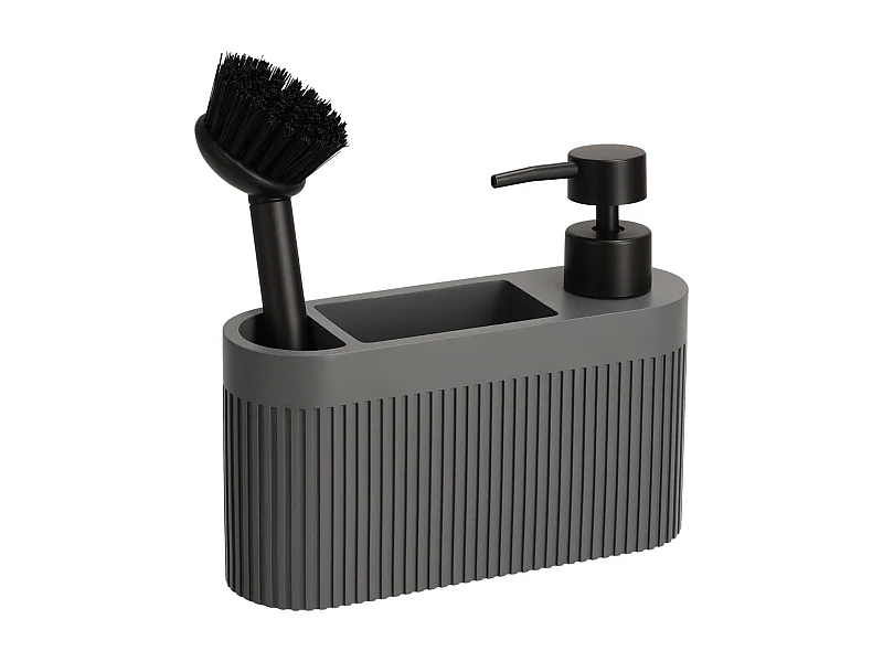 Distributeur Avec Support Pour Éponge Et Brosse Carbone Gris Foncé 15 x 6 x 17