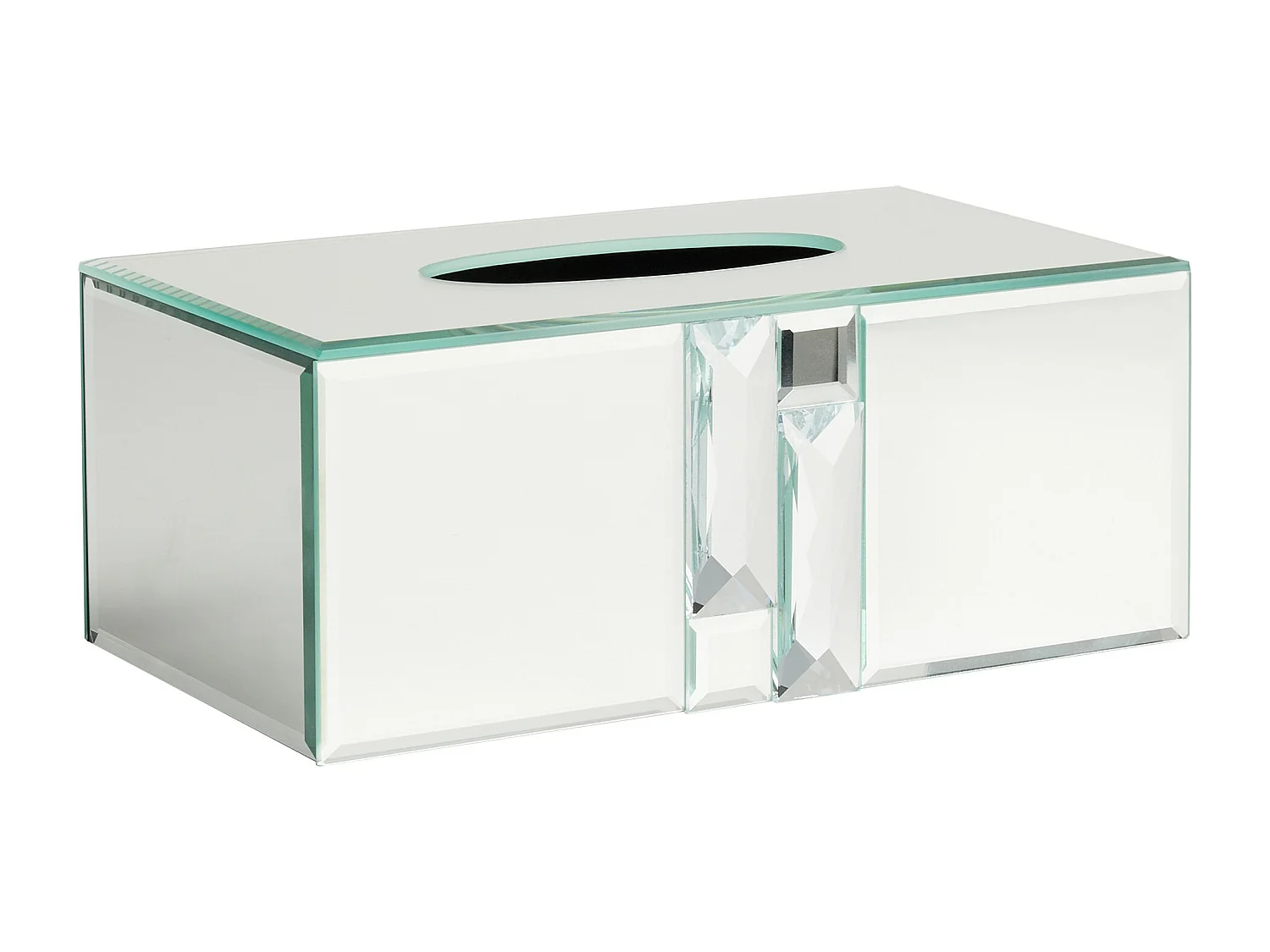 Elegante Spiegeltaschentuchbox in Silber