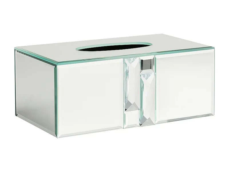 Elegante Spiegeltaschentuchbox in Silber