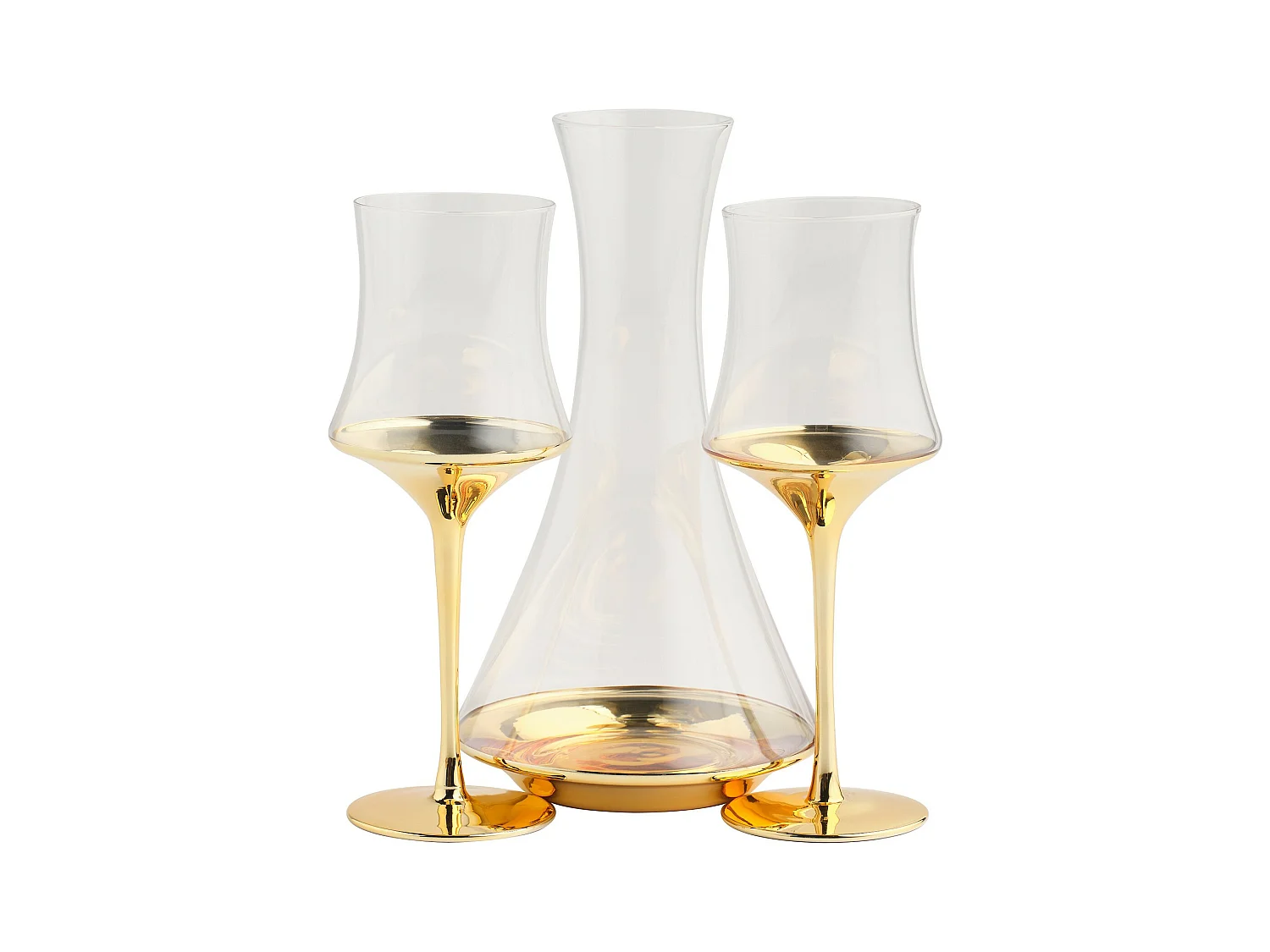 Carafe Et Verres À Pied Helena Or Moyen 27 x 31 x 11.2