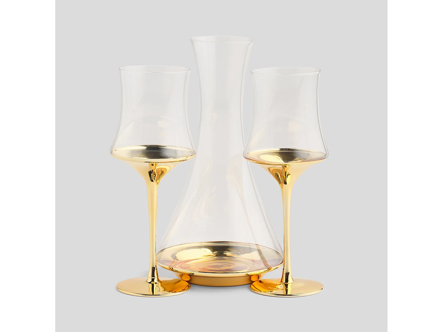 Karaffe Und Likörgläser Helena mittleres Gold 27 x 31 x 11.2