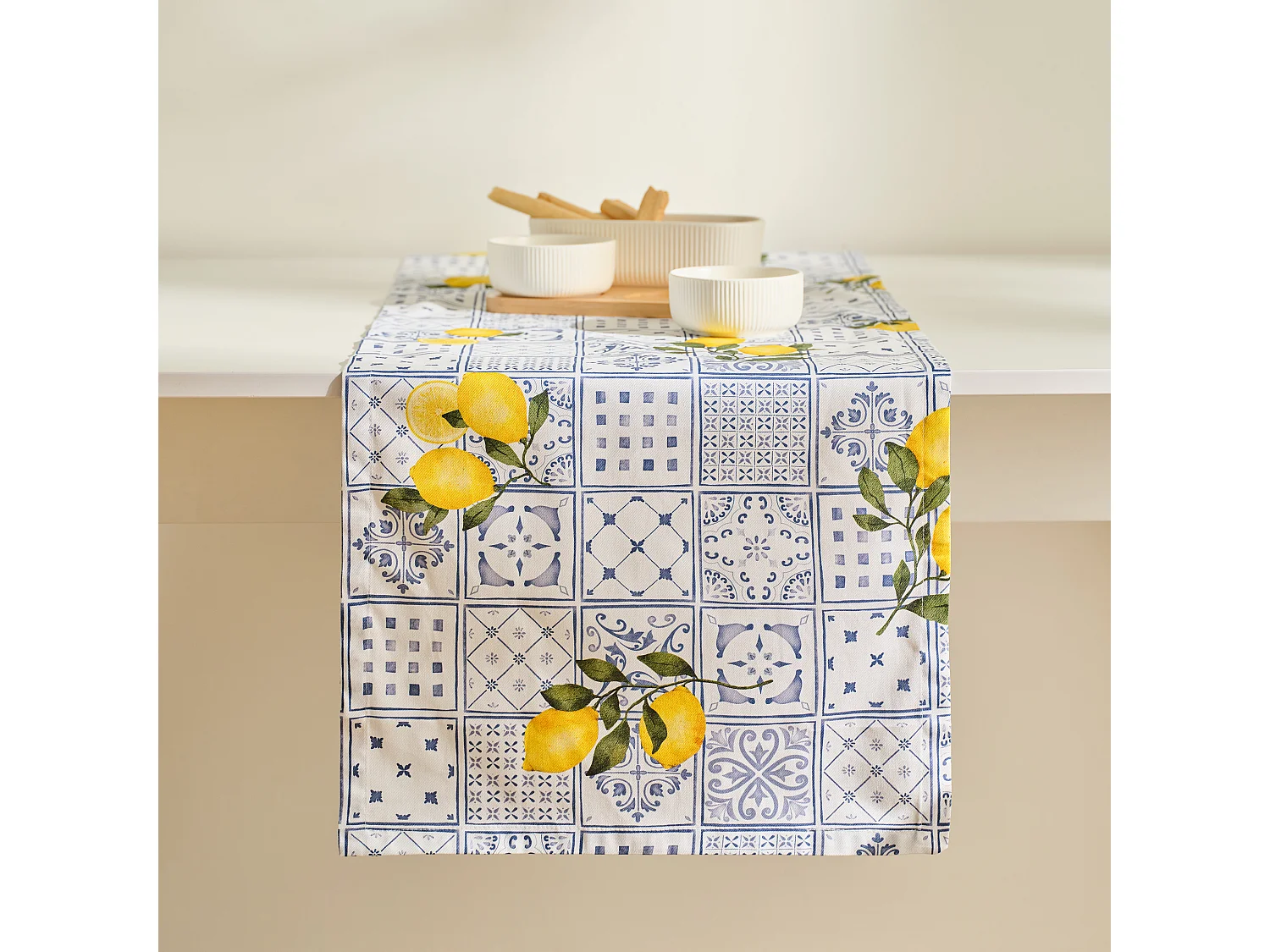 Tischläufer Alaiollo mittelweiß 40 x 180